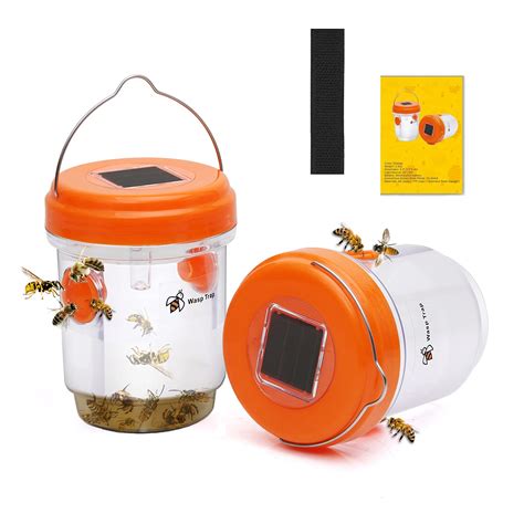 Buy Pack Solar Powered Wasp Trap With Led Light Bee Traps