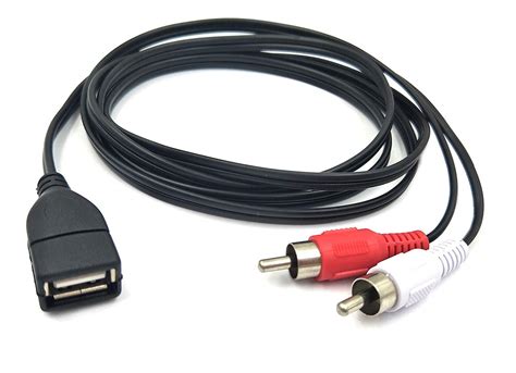 Halokny Câble Adaptateur Composite Usb 20 A Femelle Vers 2 Rca Mâles Double Rca Mâle En Y Audio