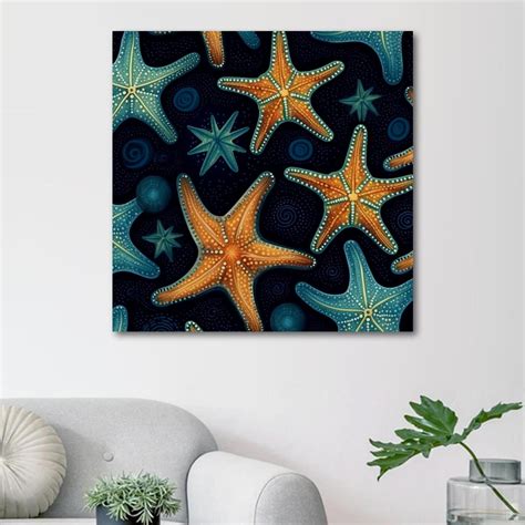 Ownta Starfish Pattern Canvas Wall Art Paintings For Living Room Canvas