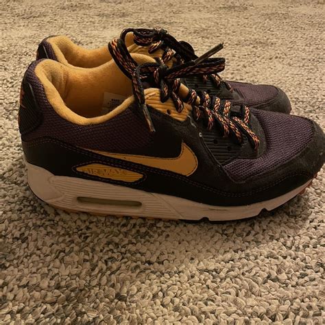 retro women’s nike air max color: dark purple and... - Depop