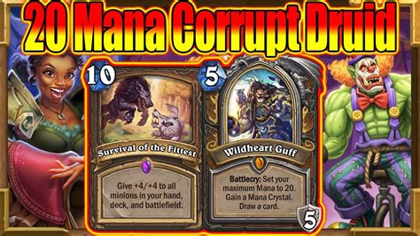 20 Mana Guff Hero Big Spells Druid What An Upgrade Fractured In Alterac Valley Hearthstone