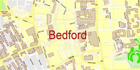 Bedfordshire UK England PDF Map Vector Exact Admin City Plan High ...