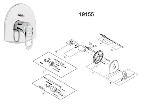 Grohe Chiara Manual Shower Valve Trim Plate Chrome Shower Spares And