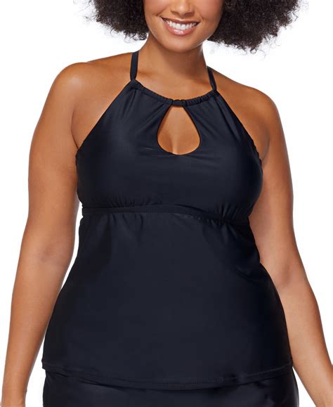 Raisins Curve Plus Size Rosalie Keyhole Tankini Top Matching Swim Skirt