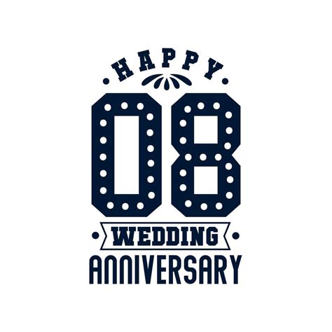 8 Anniversary celebration, Happy 8th Wedding Anniversary 9681182 Vector ...