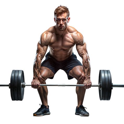 Muscular man lifting heavy weights in a fitness session 44245066 PNG