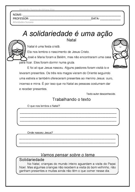 Texto Sobre Solidariedade Ensino Religioso