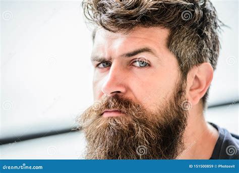 Bearded Man Feel Loneliness Thoughtful Man Outdoor Facial Skin Care