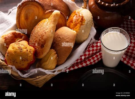 Variety Of Traditional Mexican Sweet Bread Hojaldra Bisquet Cocol