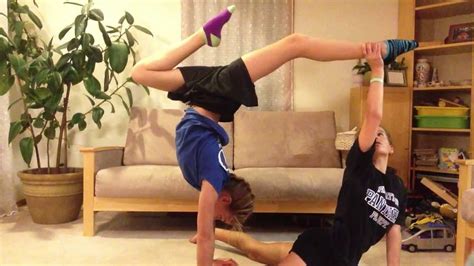 How To Do A Two Person Stag Handstand Youtube