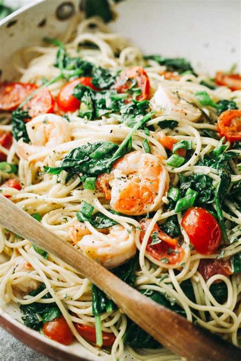 Lemon Shrimp And Spinach With Spaghetti A Spaghetti Dinner Recipe