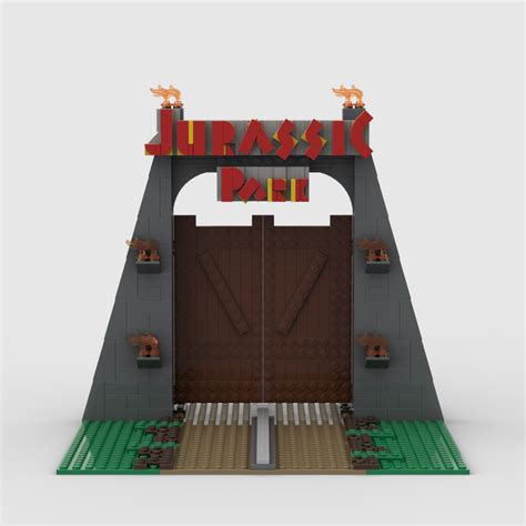 Lego Moc Jurassic Park Gate By Spongeey Rebrickable Build With Lego