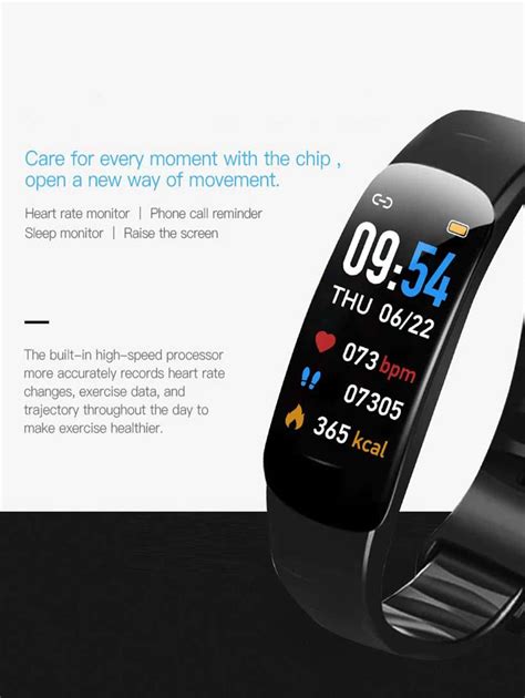 1pc Black Silicone Strap Sporty Heart Rate Monitoring And Pedometer