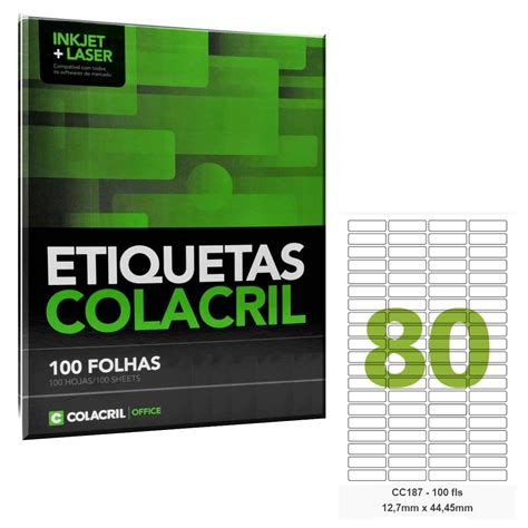 Etiqueta Adesiva Carta CC187 12 7 X 44 45 Mm 100 Folhas