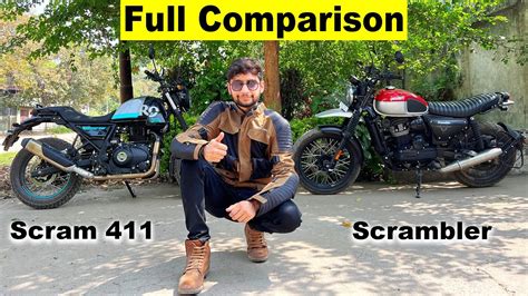 Royal Enfield Scram 411 Vs Yezdi Scrambler L Full Comparison Youtube