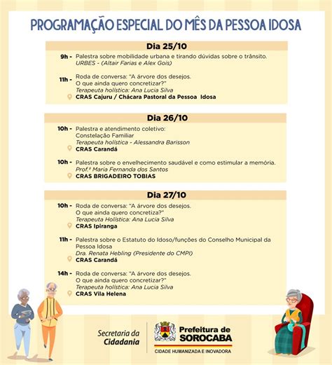 Prefeitura De Sorocaba E Conselho Municipal Da Pessoa Idosa Divulgam