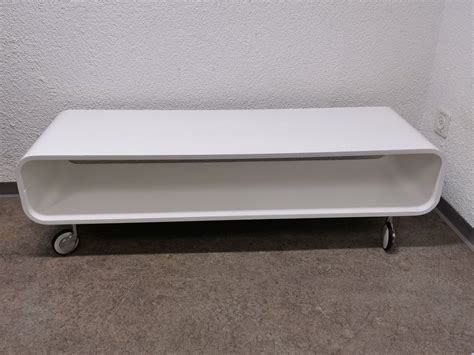 Salontisch Tv Möbel Space Age Modern Oval weiss auf Rollen Kaufen auf