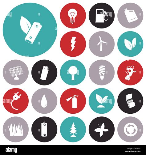 Flat Design Icons For Energy And Ecology Stock Photo Alamy