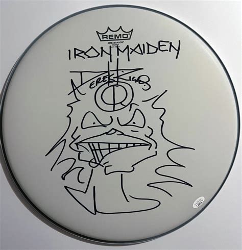 Iron Maiden Derek Riggs JSA Autograph Signed 16" Drum Head Original ...