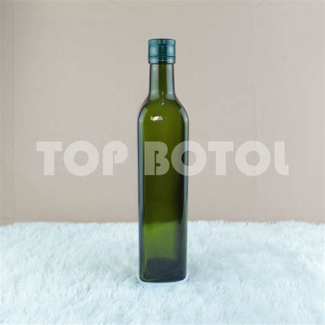 Promo BOTOL KACA KOTAK HIJAU OLIVE OIL 500ML VCO NO PACKING Kota