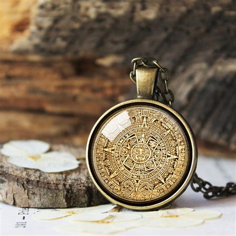 Mayan Calendar Necklace Mayan Calendar Pendant Mayan Calendar Jewelry