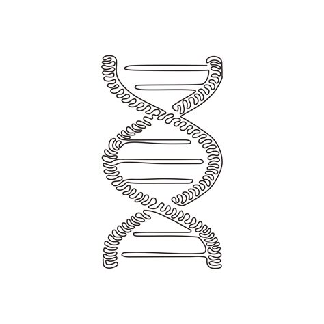 Continuous One Line Drawing DNA Icons Life Gene Model Bio Code