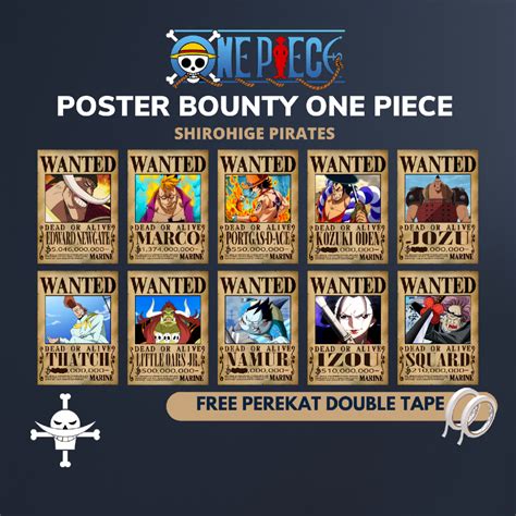 Jual Poster Bounty One Piece Terbaru 1 Set Kru Komplit Mugiwara Ukuran