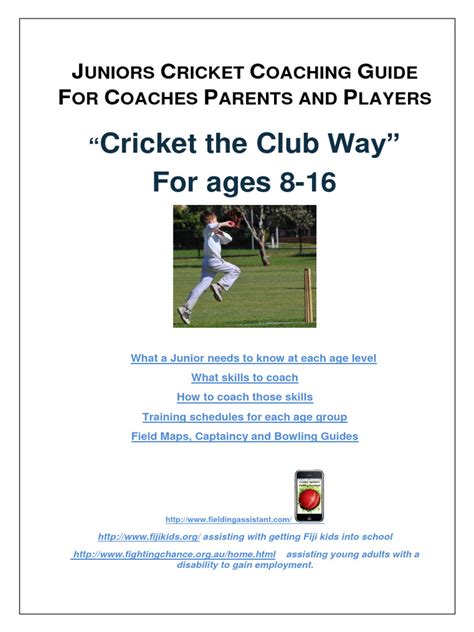 Junior Cricket Coaching Manual Pdf Bowling Cricket Athletic Sports