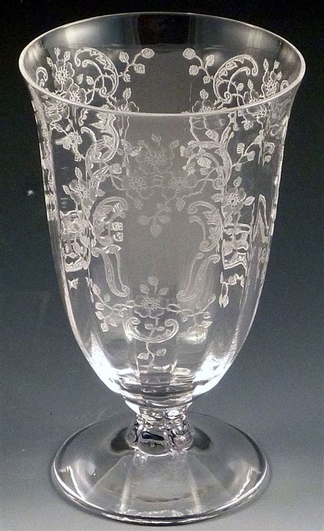 Fostoria Glass Meadow Rose Etched Crystal Tumbler Etched Glassware