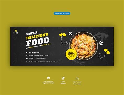 Menu De Comida E Restaurante Facebook Cobrir Modelo De Banner Psd Premium