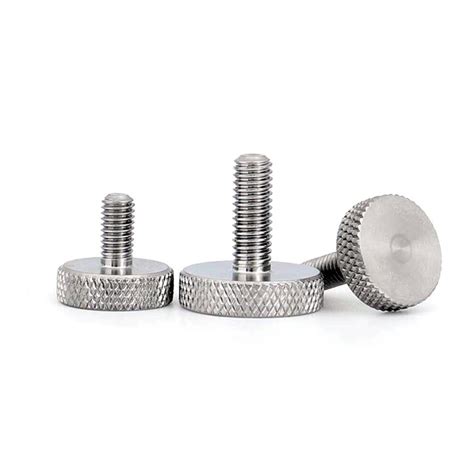 1 5x M3 M4 M5 M6 M8 M10 GB835 304 Stainless Steel Knurl Flat Head Hand