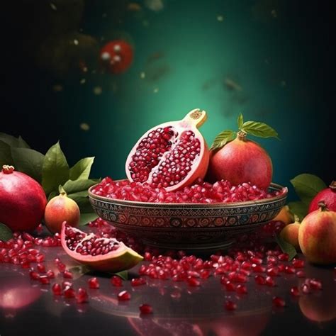 Premium Ai Image Pomegranate And Watermelon Yalda Backgroun