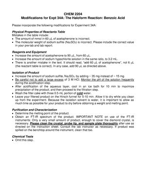 Chem 2204 Spring 2023 Grignard Reaction 2 Lab Report CHEM 2204