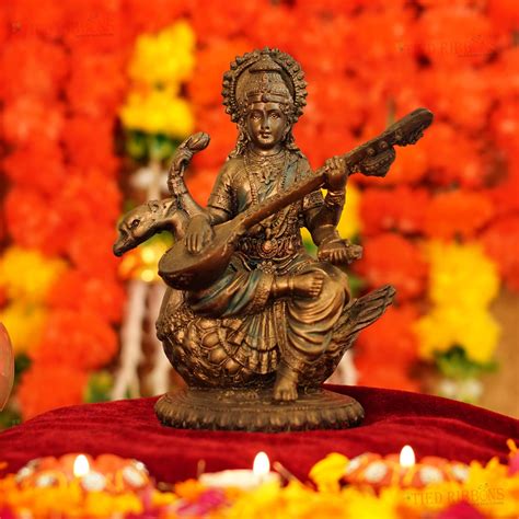 Buy TIED RIBBONS Saraswati Statue Hindu God Idols For Home Decoration