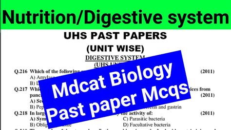 Mdcat Biology Past Paper Mcqs With Solution Mdcat Biology Preparation