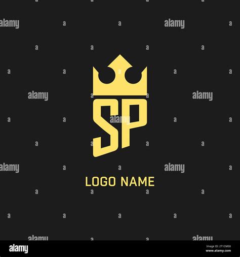 Monogram Sp Logo Shield Crown Shape Elegant And Luxury Initial Logo