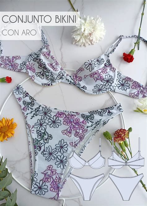 Molde Conjunto Bikini Con Aro Mercadito De Moldes