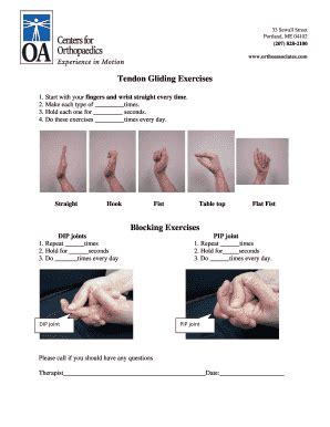 Printable Tendon Gliding Exercises - Fill Online, Printable, Fillable ...