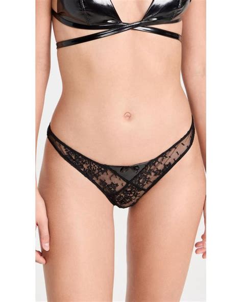 Fleur Du Mal Pvc And Frankie Lace Thong In Black Lyst Canada