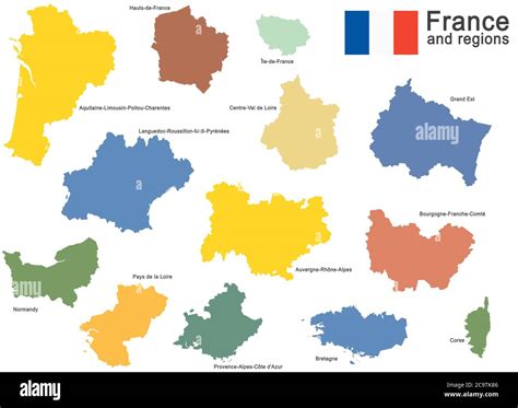 France French Regions Map Fotos Und Bildmaterial In Hoher Aufl Sung