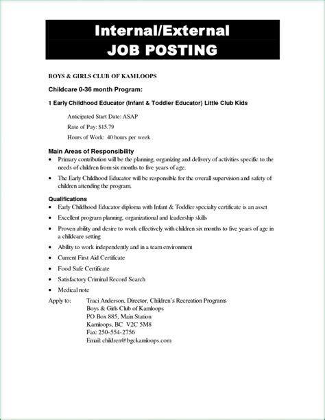 Job Posting Template Google Docs