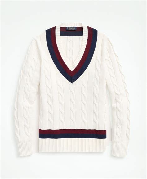 Supima Cotton Cable Tennis Sweater