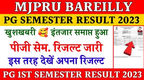 Mjpru Result Declared Pg St Sem Result Mjpru Mjpru Pg