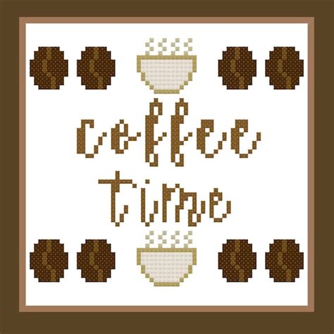 Modern Coffee Cross Stitch Pattern Coffee Time Cross Stitch Etsy