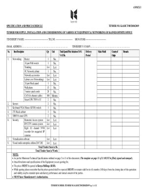 Fillable Online TENDER FORM OFFSITE OFFICE Fax Email Print PdfFiller