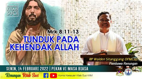 Renungan Kitab Suci Senin Februari Mrk Rp Walden