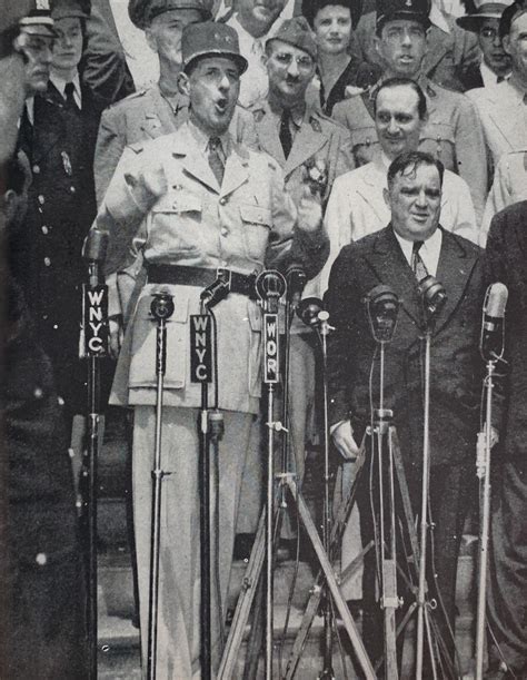 Charles de Gaulle, 18th President of the French Republic, speaking from ...