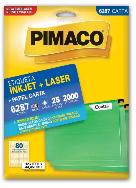 Etiqueta Pimaco Inkjet Laser Branca Carta 6287 Etiquetasdk