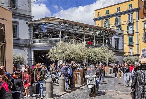 Station Of The Funicolare Cable Car To Vomero In The Market District Of