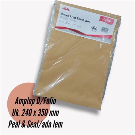 Amplop Kertas Coklat Samson D Sealperekat J Plus J Plus 24 X 35 Cm